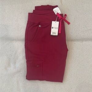 Figs Burgundy Scrub Pants